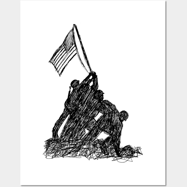 Iwo Jima - Black and White Wall Art by Aeriskate